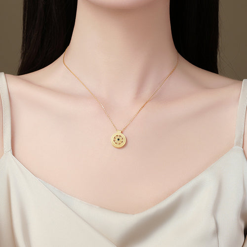 A Pure Silver Women's Two Wearing Clover Necklace